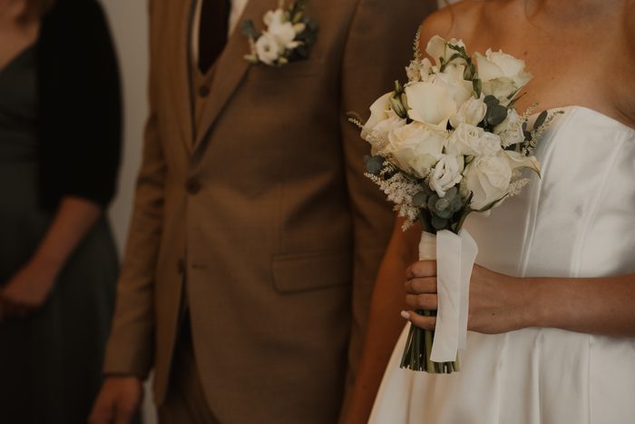 Bride and groom during their wedding ceremony